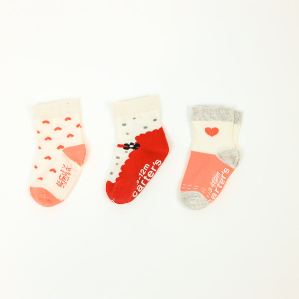 Girls Carters Socks Heart Pack Of 3