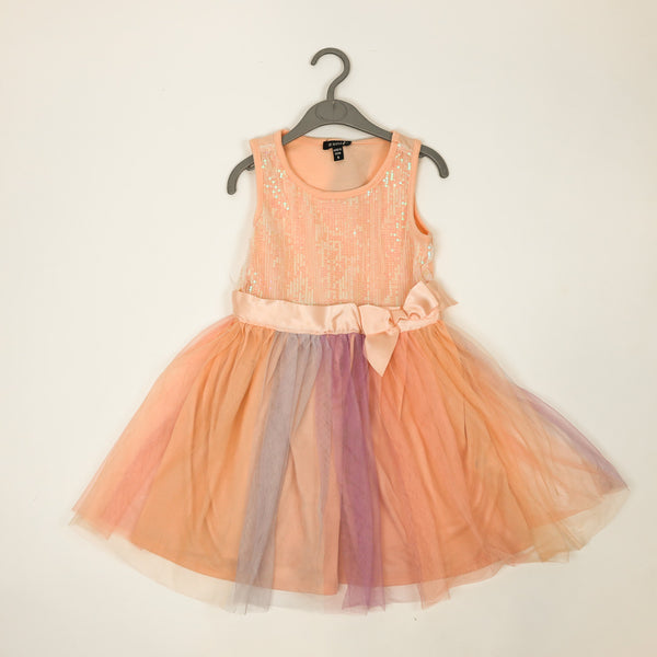 Girls Frock Shimmer & Front Bow