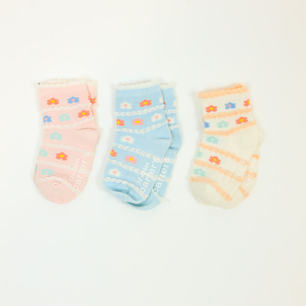 Girl Carters Socks Flower Pack Of 3