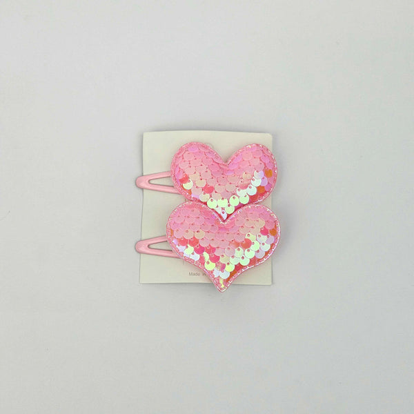 Girls Hair Clip Heart Pack Of 2