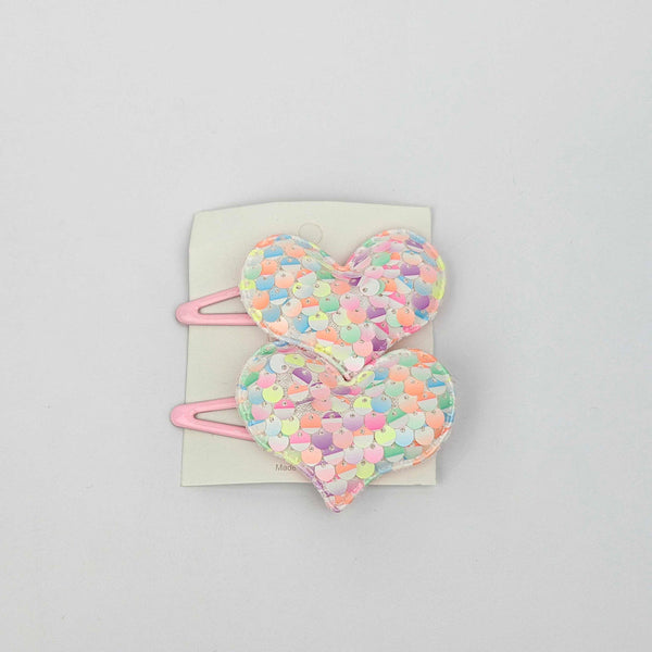 Girls Hair Clip Heart Pack Of 2