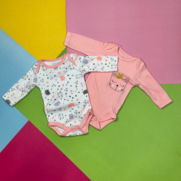 Kids Long Sleeve Body Suit Romper Pack Of 2 sku05990 ghuf