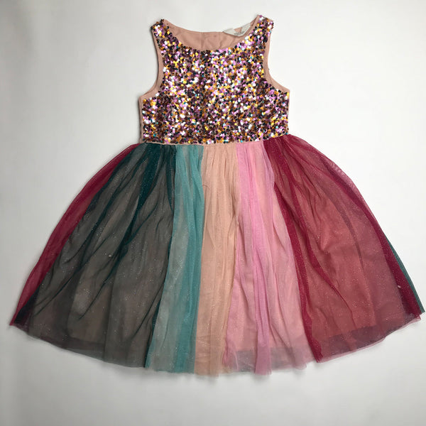 Girls Frock Shimmer Seq Multi Net H&M sku05043