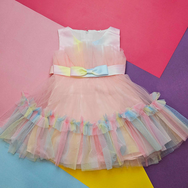 Girls Fancy Frock Timi Baby Multi Bow Jx670-671 sku0512