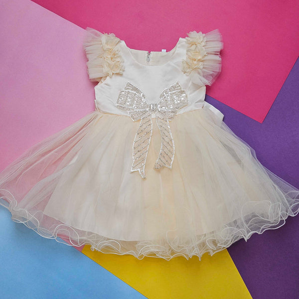 Girl Fancy Frock Bow Shimmer Net Timi Baby M801012 sku05122