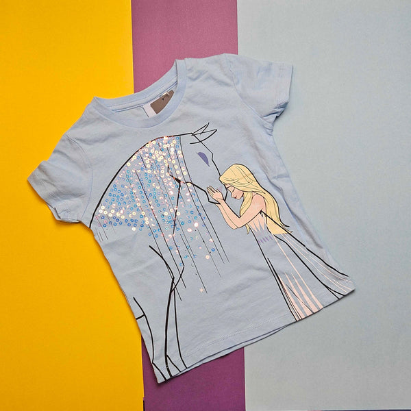 Girls T Shirt Frozen Horse Seq sku05078