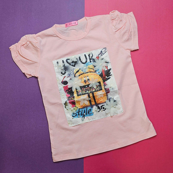 Girl T Shirt Flower YI U Cool sku05104